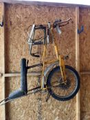 A VINTAGE RALEIGH CHOPPER BIKE (IDEAL FOR RESTORATION) including yellow frame, front and rear