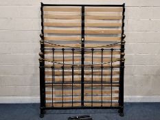 A MODERN TUBULAR METAL 5FT BEDSTEAD, with side rails, slats and bolts, condition report: general
