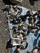 A LARGE COLLECTION OF ANIMAL GARDEN ORNAMENTS, including penguins, birds, cats, ducks, camels,