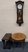 A GUSTAV BECKER WALL CLOCK, the glass door enclosing a 7-inch brass and enamel dial, with two
