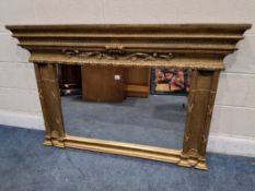 A MODERN GILT WOOD ITALIAN STYLE WALL MIRROR, width 137cm x height 92cm, condition report: no
