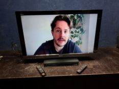 A SONY KDL 40EX503 40in TV with remote and a Sony Blu-ray player with remote and a Philips DVD