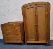 A MAMAS AND PAPAS TWO-PIECE BEDROOM SUITE, comprising a double door wardrobe, width 99cm x depth