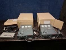 A COLLECTION OF STAGE LIGHTING EQUIPMENT including two Zero 88 Alpha Pack 2 dimmer packs, a Zero