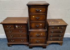 THREE PIECES OF SMALL REPRODUCTION FURNITURE, to include a chest of two short over three long