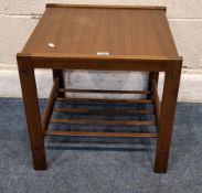 BRDR FURBO, SPOTTRUP, A MID CENTURY DANISH TEAK OCCASIONAL TABLE, with a slatted undershelf, 47cm