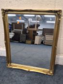 A GILT WOOD RECTANGULAR WALL MIRROR, 72cm x 60cm, condition report: no visible damages
