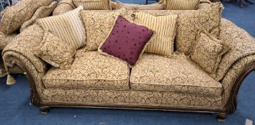 POSSIBLY GASCOIGNE VICTORIA GD6603, A GILT WOOD FRAMED THREE PIECE LOUNGE SUITE, comprising two