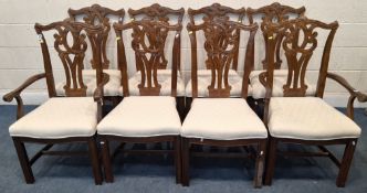 UNIVERSAL FURNITURE Ltd, A SET OF EIGHT REPRODUCTION DINING CHAIRS, including two carvers, condition