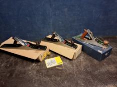 THREE STANLEY AND ONE CLIFTON WOOD PLANES NEW IN BOX, comprising a No.7, a No.6 and a No.5 1/2