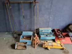 A COLLECTION OF AUTOMOTIVE TOOLS AND ACCESSORIES, including a Britool partial socket set, two