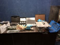 A COLLECTION OF POWER TOOLS AND ACCESSORIES, including a Stayer tile saw, a Ferm biscuit jointer,