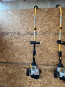 A RYOBI PLT 2543Y PETROL STRIMMER (engine pulls freely but hasn't been started)