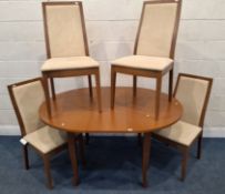 A REPRODUCTION ITALIAN EXTENDING DINING TABLE, with a single fold out leaf, length 143cm x
