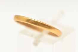 A 22CT GOLD POLISHED BAND RING, misshapen will require some attention, hallmarked 22ct Birmingham,