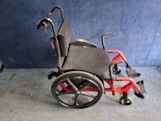 AN INVACARE AMPLA ACTION HEAVY DUTY WHEEL CHAIR, seat width 62cm