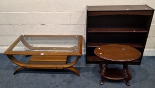 A RECTANGULAR COFFEE TABLE, with a bevelled glass insert, width 115cm x depth 63cm x height 45cm,