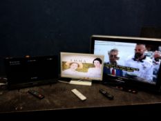 A SONY KDL-22EX320 22in TV with remote, a Samsung UE-22D5010NW with remote and a Philips a