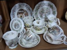A GROUP OF BRAMBLY HEDGE FOUR SEASONS TEA WARES, to include a Spring milk jug, teacup, saucer and