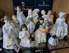 ELEVEN SMALL ROYAL DOULTON FIGURINES, comprising Andrea HN3058, Penny HN2338, boxed Dinky Do HN3618,