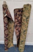 TWO ROLLS OF MATCHING FABRIC, depicting repeating foliate patterns Dimensions:unknown lengths x