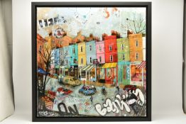 RICHARD BUREL (FRANCE 1974) 'NOTTING HILL', a London street scene with colourful shops and