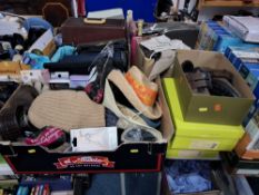 SEVEN BOXES AND LOOSE SHOES HANDBAGS AND ACCESSORIES LADIES MOSTLY, to include approximately