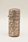 A LATE VICTORIAN SILVER 'SAMPSON MORDAN' SCENT BOTTLE, decorated with a scrolling acanthus design,
