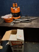 A VAX WET AND DRY VACUUM CLEANER with accessories and original box and a Euroflex Monster steam