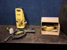 A KARCHER K2.97 JET WASH with lance, one nozzle, car brush and patio head (PAT pass and working )