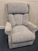 A CELEBRITY GREY UPHOLSTERED ELECTRIC RISE AND RECLINE ARMCHAIR Dimensions:width 80cm x depth 97cm x