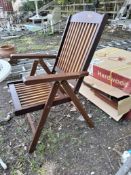 FOUR HOMEBASE CANTERBURY THAT HARDWOOD FOLDING GARDEN CHAIRS three with boxes Qty: 4 Condition