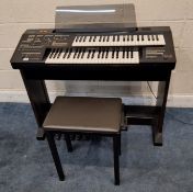 A YAMAHA ELECTONE HC-2 ELECTRONIC ORGAN, along with a stool Dimensions:organ width 106cm x depth