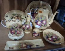 A GROUP OF AYNSLEY ORCHID GOLD TEA AND GIFT WARES, comprising a coffee pot (second quality), a