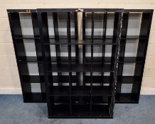 THREE MODERN SHELVING UNITS, each with twelve sections Dimensions:width 104cm x depth 31cm x