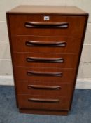 G PLAN FRESCO, A MID-CENTURY TEAK CHEST OF SIX DRAWERS Dimensions:width 54cm x depth 46cm x height
