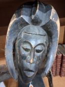 A CONGO REGION HELMET MASK, probably Yaka/Suku or Kuba related, Democratic Republic of Congo, 20th
