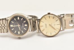 TWO GENTS WRISTWATCHES, to include a 'Seiko' stainless steel watch numbered 195040, fitted with a
