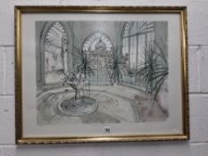 RICHARD BAWDEN (1936-2024) SEZINCOTE HOUSE, GLOUCESTERSHIRE, a lithograph on paper, depicting