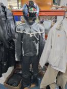 ONE BOX AND LOOSE OF MOTORCYCLE CLOTHING to include three jackets, Spidi R2 jacket, Sportex Strike
