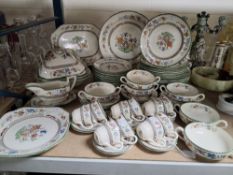 A DINNER SERVICE FROM COPELAND SPODE IN THE 'CHINESE ROSE' PATTERN, comprising two graduated