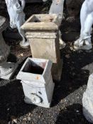 TWO VINTAGE CHIMNEY POTS, the largest being 78cm high Qty: 2