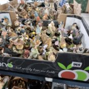 TWO TRAYS OF COUNTRY ARTISTS BIRDS comprising approximately sixty examples, some with domed glass