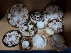A GROUP OF ROYAL CROWN DERBY, comprising an Imari cup bearing red painted Stevenson and Hancock