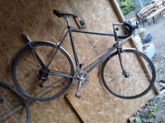 A REPAINTED GENTS RACING BIKE, with no branding decals or badges, but has a Campagnolo seat stem,