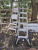 THREE ALUMINIUM STEP LADDERS