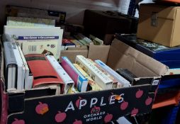 TWO BOXES AND LOOSE RECORDS AND BOOKS, to include approximately twenty-five books, hardback and