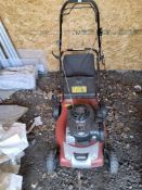 A COBRA SELF-PROPELLED PETROL LAWN MOWER with grassbox (engine pulls freely but hasn't been started)