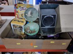 FOUR BOXES OF VINTAGE JUVENALIA to iclude a box containing a boxed Grandstand Astro Wars (untested),