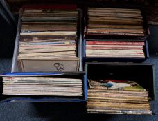 ONE BOX AND FOUR CASES OF LP'S, approximately one hundred and fifty examples, various artists and